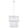 Salas Ribbed Pattern 2 Tier Chandelier Light In Nickel