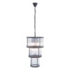 Salas Small Ribbed Pattern 3 Tier Chandelier Light In Black