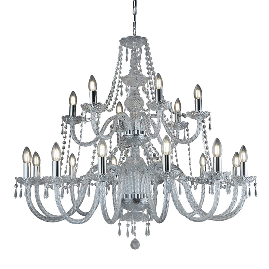 Hale 18 Lights Clear Crystal Chandelier Light In Chrome