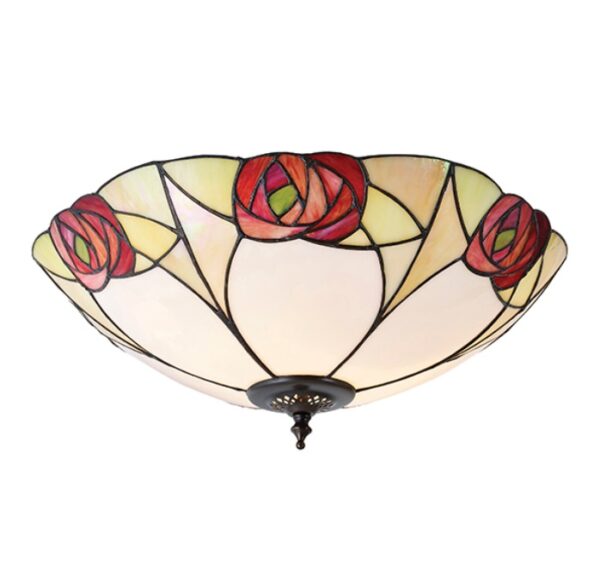 Interiors 1900 64182 Ingram Tiffany 2 Light Flush Ceiling Light