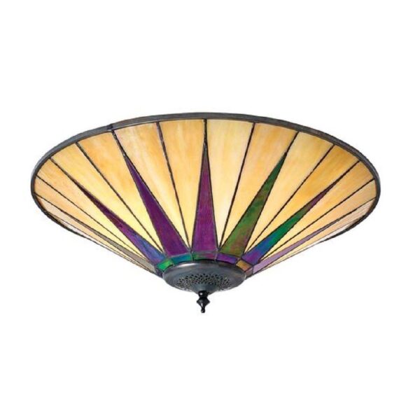 Interiors 1900 70240 Dark Star Tiffany 2 Light Large Flush Ceiling Light With Shade