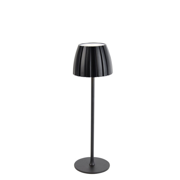 Modern table lamp black 3-step dimmable rechargeable - Dolce