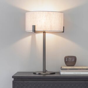Hayfield Natural Fabric Shade Table Lamp In Bronze