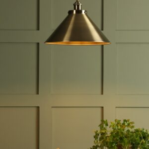 Laura Ashley LA3756151-Q Rufus 1 Light Ceiling Pendant Light In Antique Brass Finish