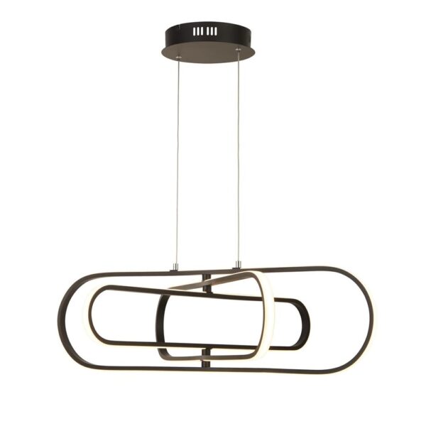 Clip LED 3 Opal Shape Ceiling Pendant Light In Black