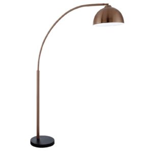 Giraffe Dome Shade Floor Lamp With Black Marble Base In Copper