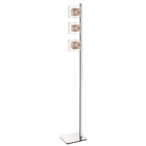 Holland Clear Glass Floor Lamp In Copper And Chrome