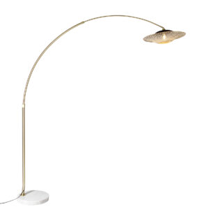 Modern Arc Lamp White Oriental Shade with Bamboo 50 cm – XXL Rina