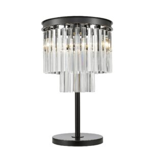 Richmond Hanging Crystal Table Lamp In Black