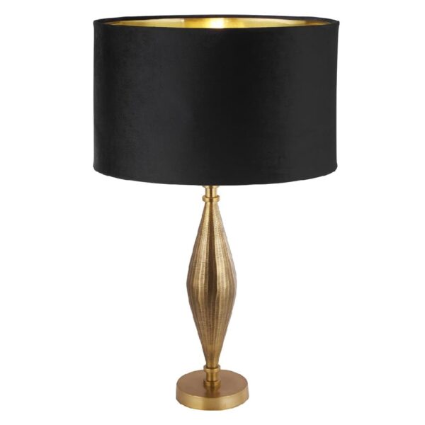 Rye Black Velvet Shade Table Lamp In Antique Brass