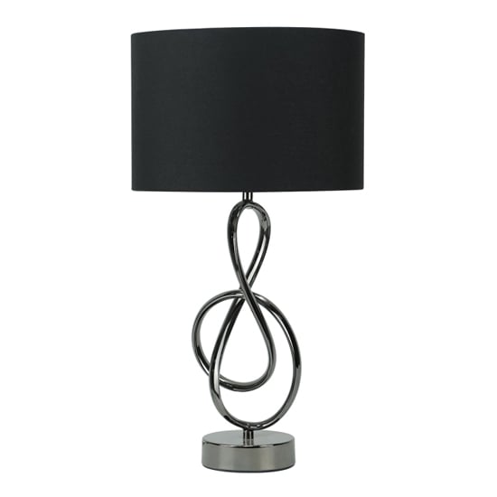 Norman Black Linen Shade Table Lamp With Black G-Clef Base