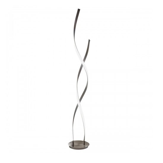 Galla Twisted Floor Lamp Tall In Satin Nickel