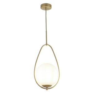 Avalon Opal Glass Ceiling Pendant Light In Gold