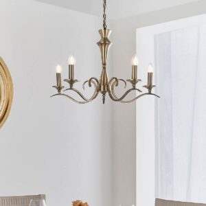 Killeen 5 Light Metal Semi-Flush Pendant Ceiling Light In Brass