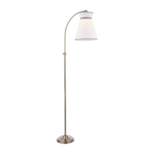 Laura Ashley Dearham Floor Lamp In Antique Brass With White Cotton Shade