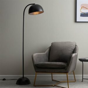 Lincoln Industrial Domed Task Floor Lamp In Matt Nickel