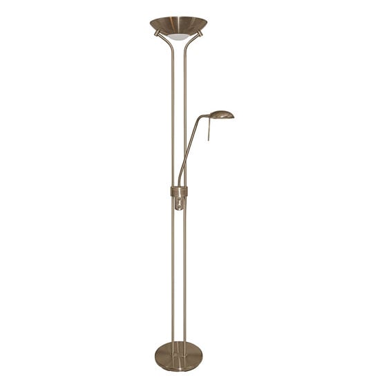 MotherChild Antique Brass Floor Lamp With Double Rotary Switches