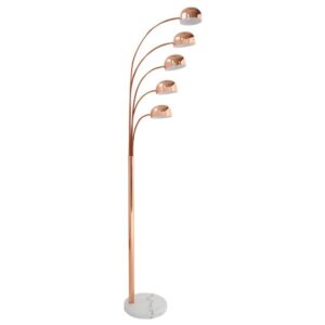 Tupelo Floor Lamp In Copper With White Marble Base